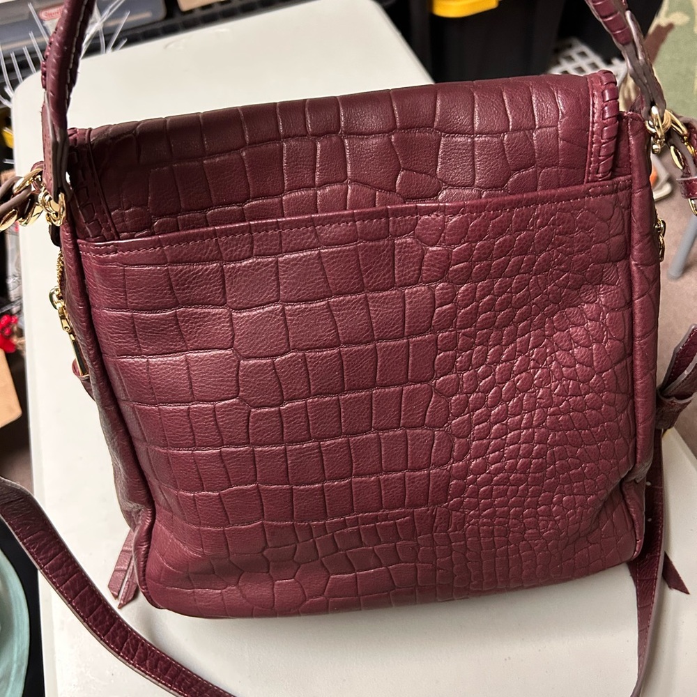 Aimee Kestenberg All For Love Convertible Leather Shoulder Bag True Plum Croco - Picture 4 of 14